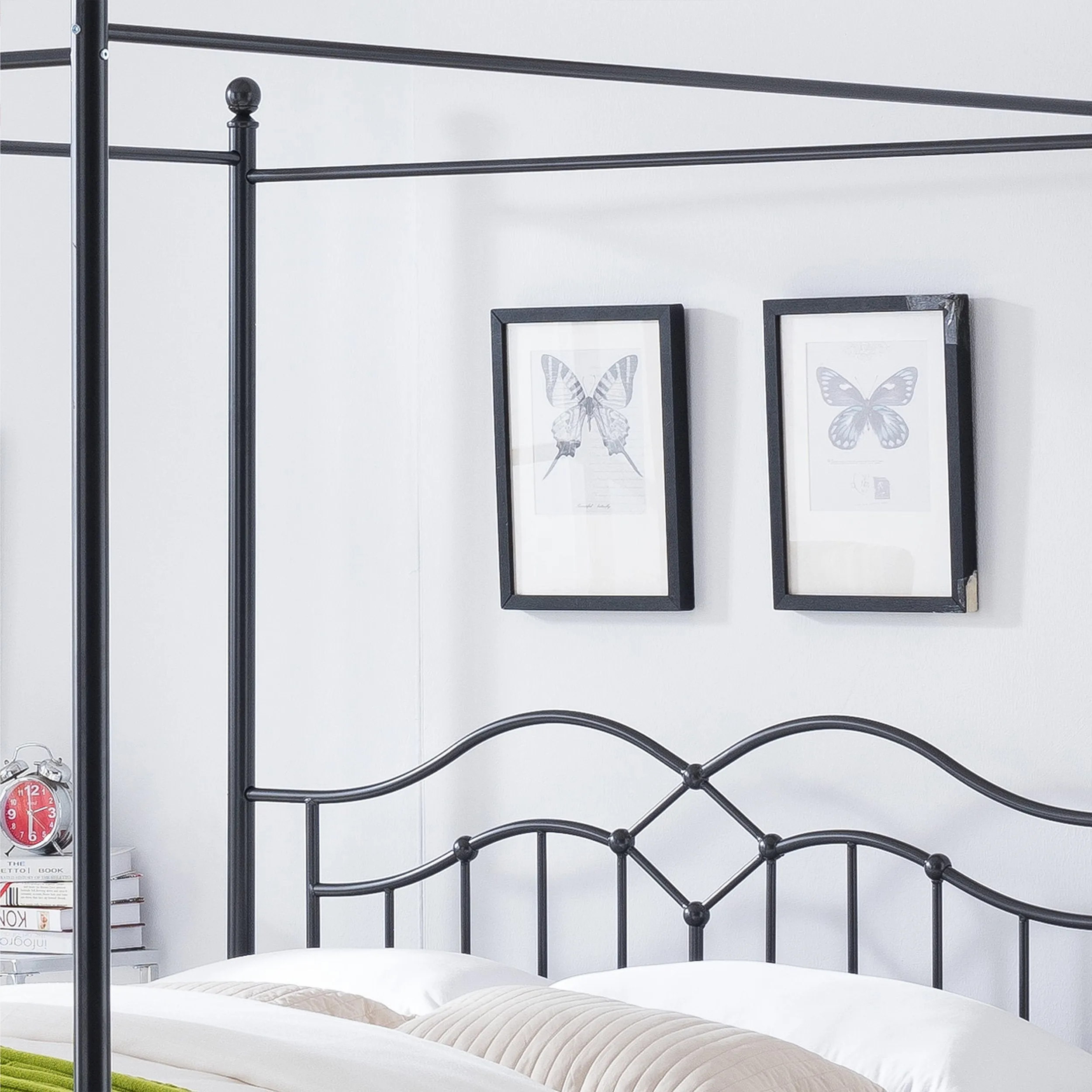 Traditional Iron Canopy Queen Bed Frame - NH003803