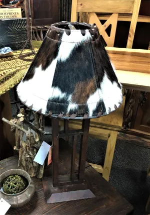 Tri Color Cowhide Lamp Shade laundry hamper, dirty clothes basket