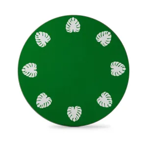 Tropical Leaf Round Table Mat Set of 4, Green tufted headboard, king headboard