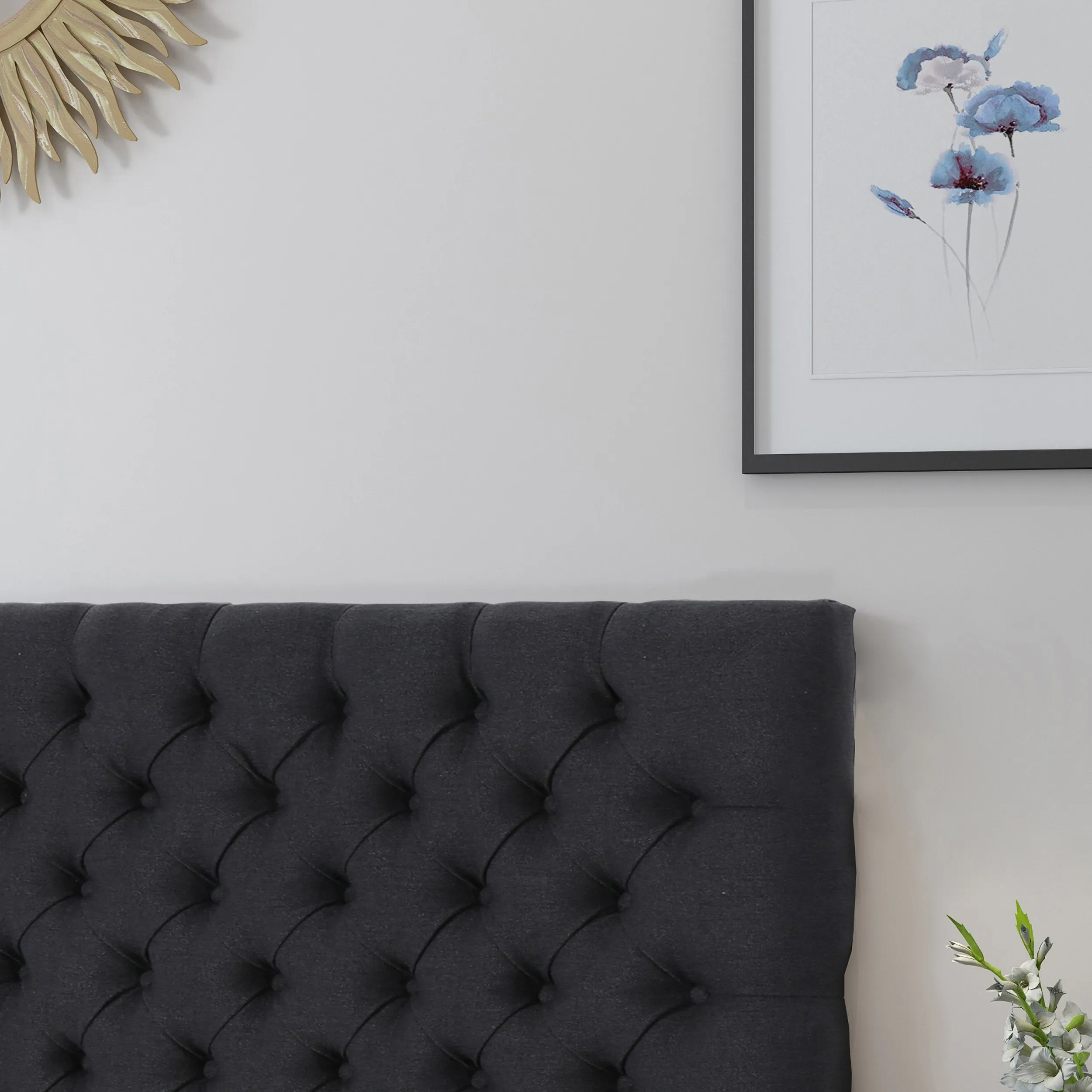 Tufted Fabric Queen/ Full Headboard - NH085303