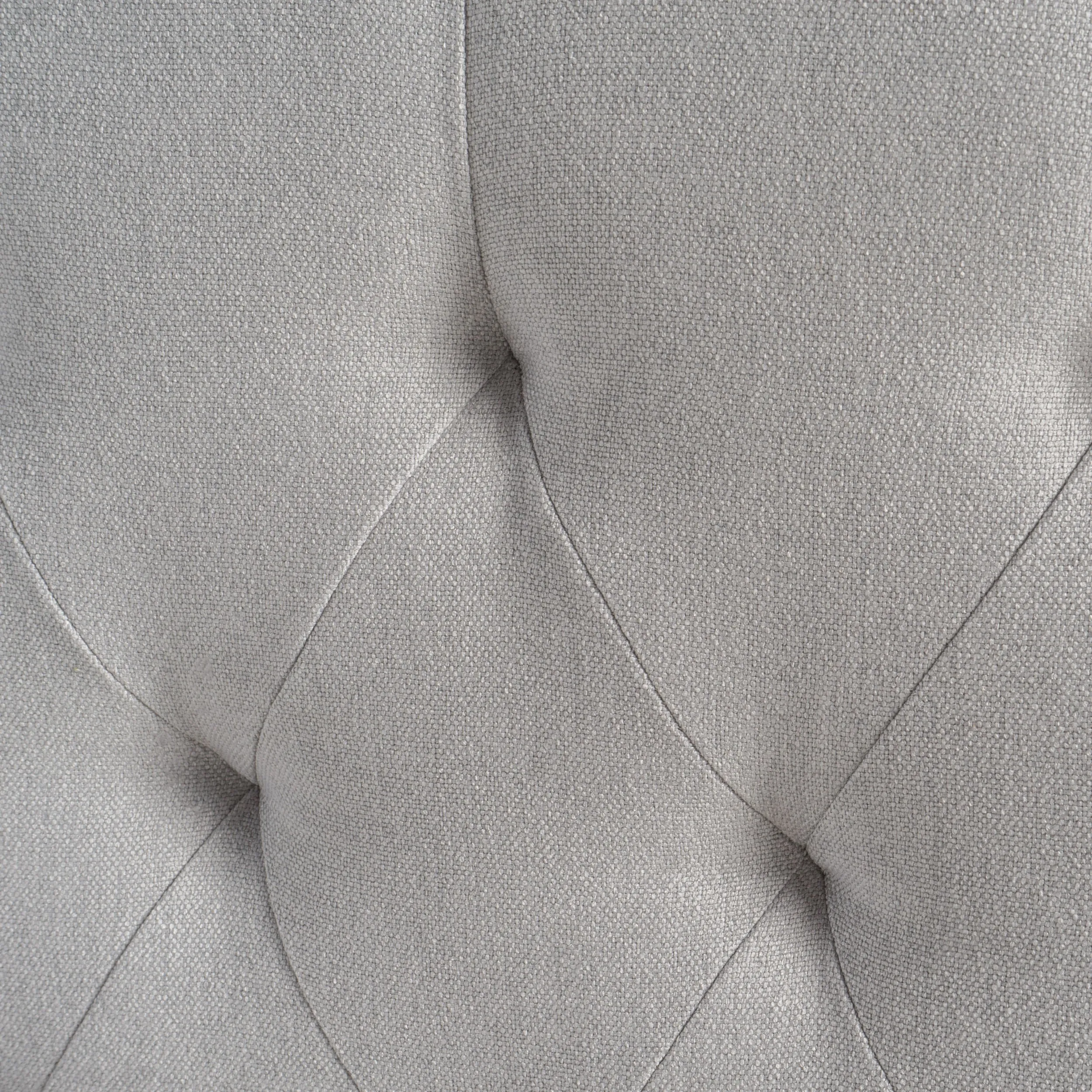 Tufted Light Gray Fabric Full/Queen Headboard with Nailhead Accents - NH084892
