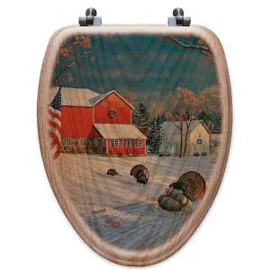 Turkeys & Farmhouse Oak Toilet Seat wall sconce light, hallway light