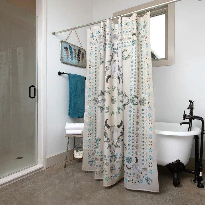 Turquoise & Steers Western Shower Curtain 3 piece sofa set, living room set