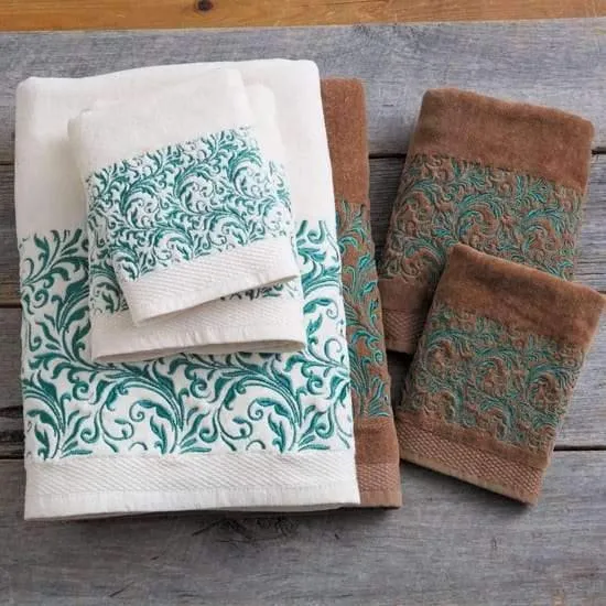 Turquoise Scroll Western Bath Towels bathroom furniture, vanity cabinet