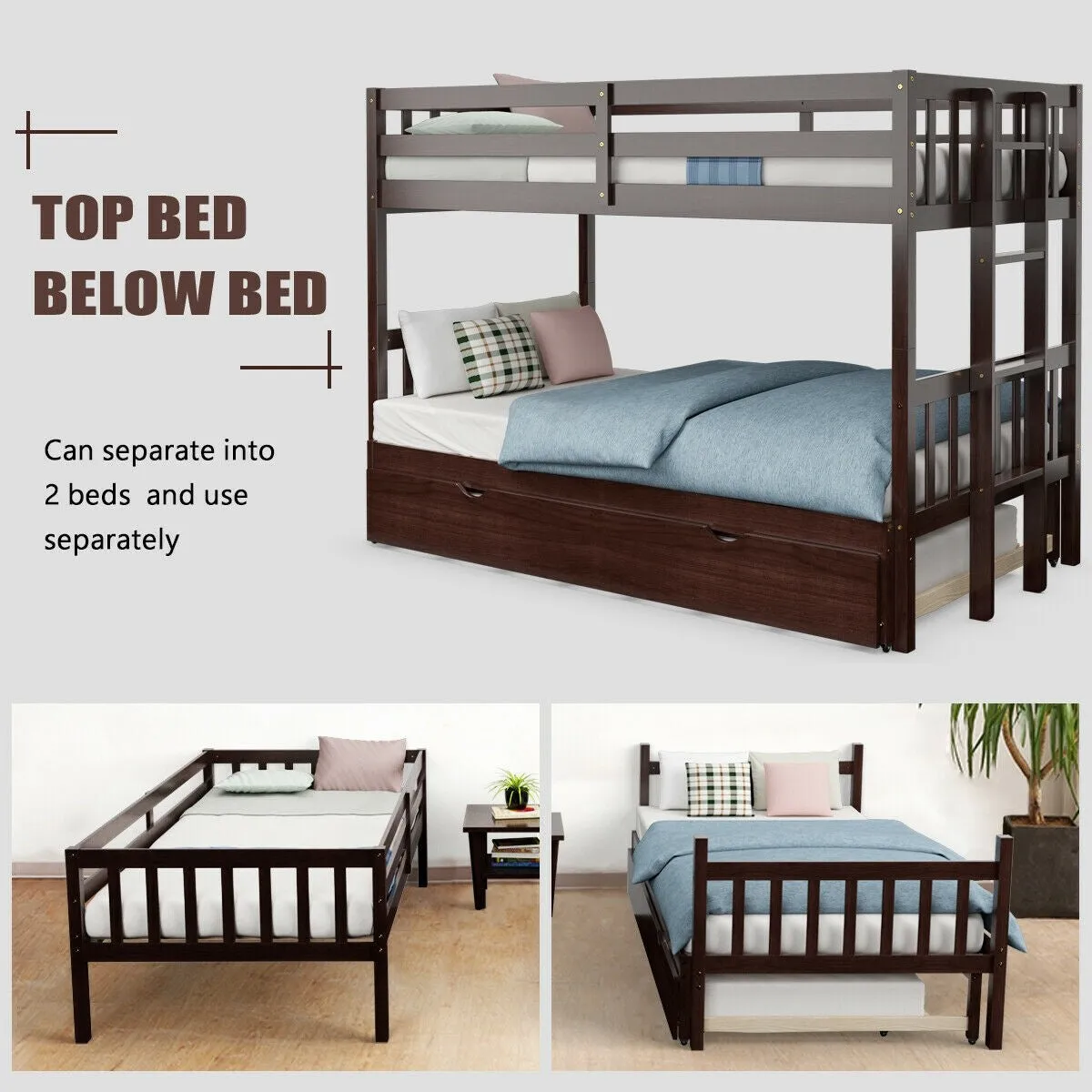 Twin Over Pull-Out Bunk Bed with Trundle