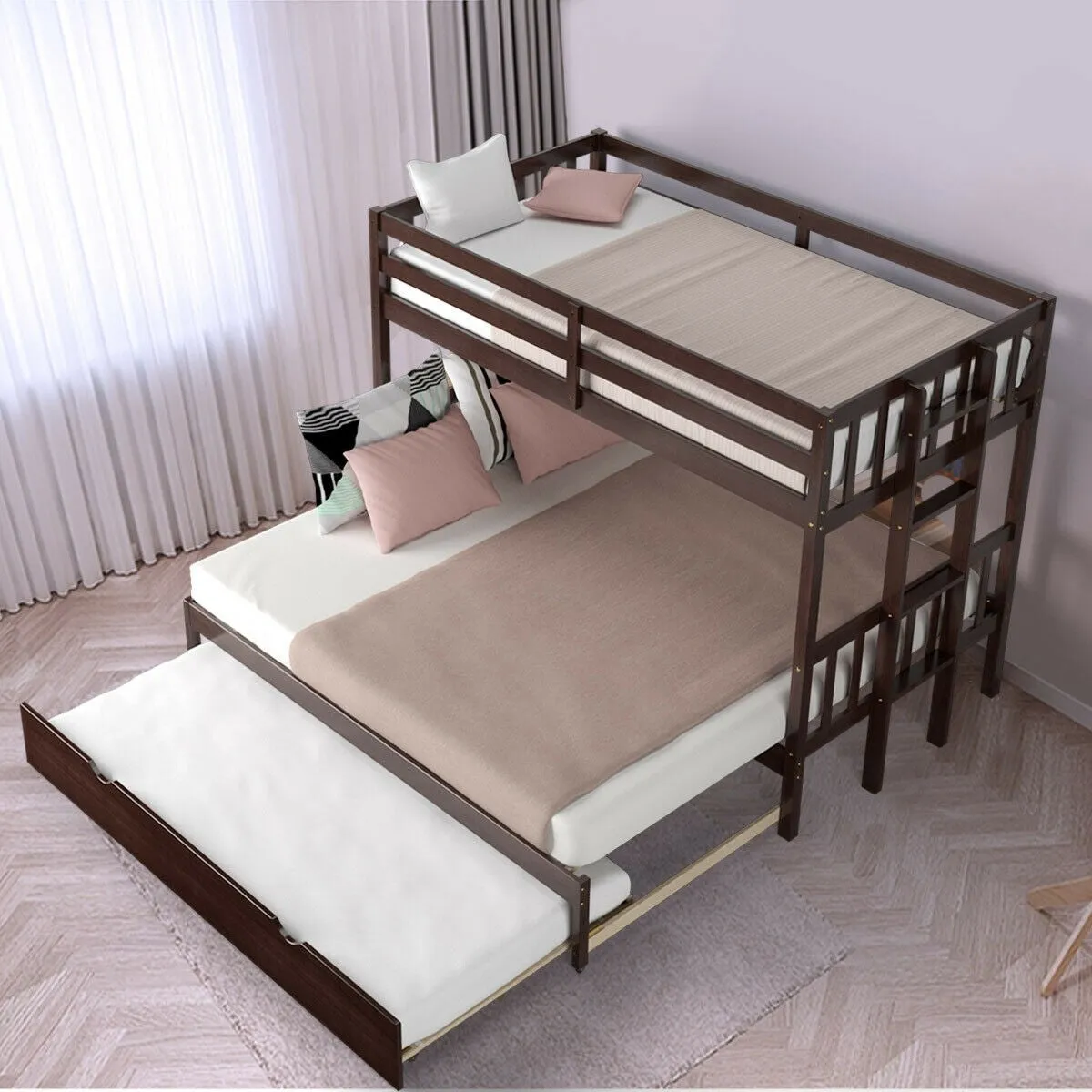 Twin Over Pull-Out Bunk Bed with Trundle