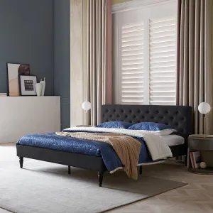 Upholstered Platform Bed - NH736113 throw blanket, decorative pillow