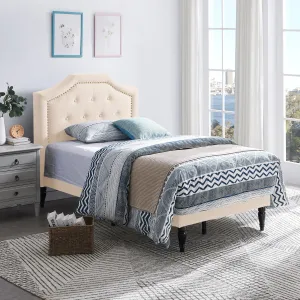 Upholstered Twin Bed Platform - NH356113 throw blanket, decorative pillow