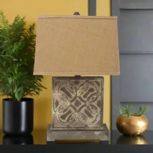 Vintage Table Lamp with Khaki Linen Shade ceiling light, pendant lamp