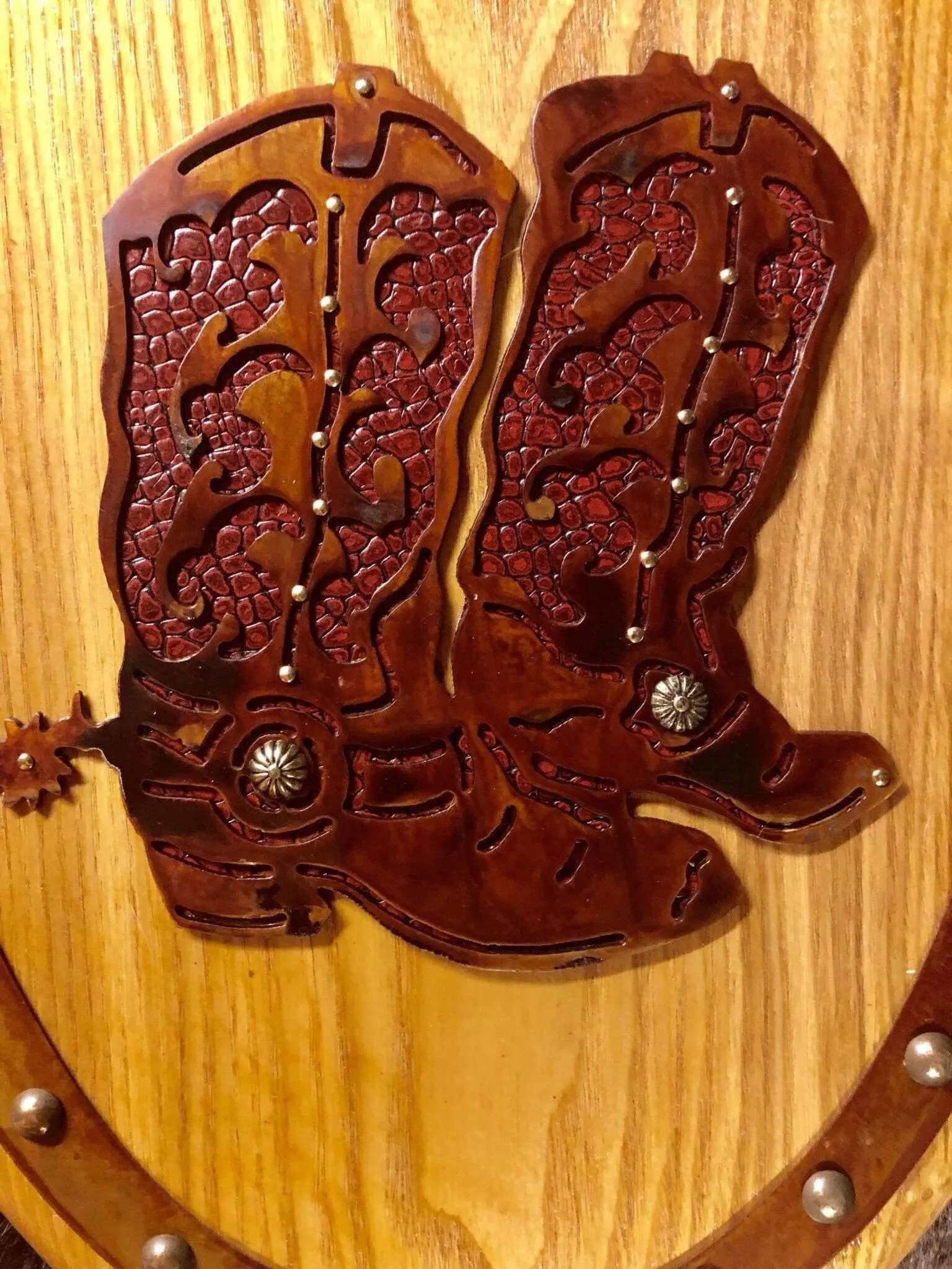 Western Bath Decor Toilet Seat - Red Leather