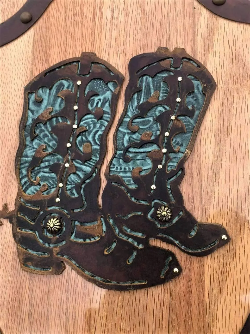 Western Bath Decor Toilet Seat - Turquoise Leather