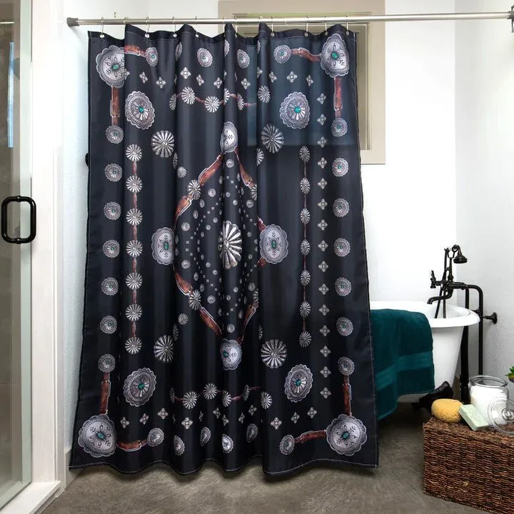Western Conchos Black Shower Curtain 3 piece sofa set, living room set