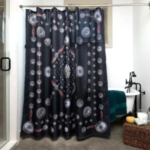 Western Conchos Black Shower Curtain 3 piece sofa set, living room set
