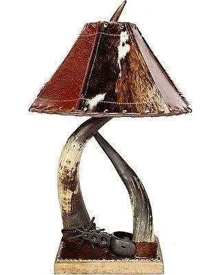 Western Steer Horn Table Lamp