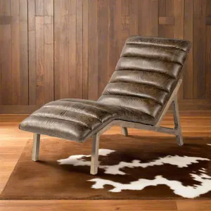 Whiskey Leather Chaise Lounge bedroom furniture, nightstand