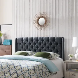 Winged King/ Cal King Tufted Fabric Headboard - NH868003 queen headboard, wooden headboard