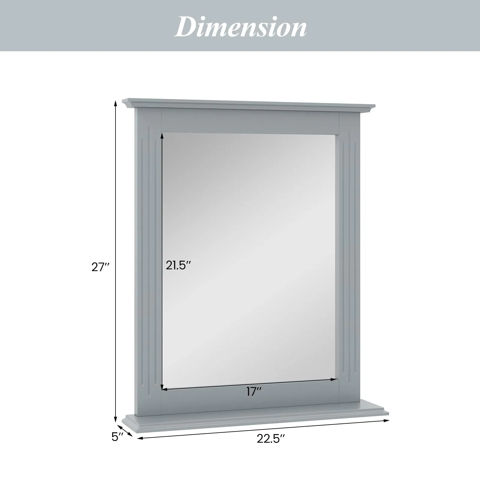Wooden Frame Modern Rectangular Hanging Vanity Makeup Mirrors for Washroom