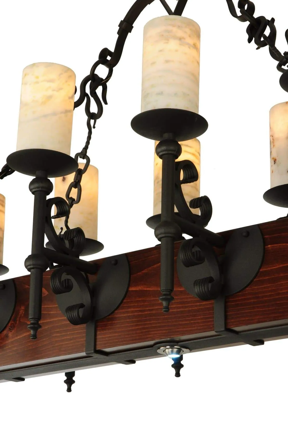Wrought Iron & Beam Mansion Chandelier