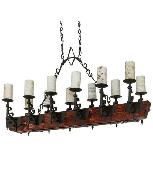 Wrought Iron & Beam Mansion Chandelier