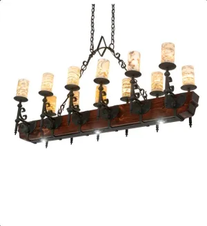 Wrought Iron & Beam Mansion Chandelier patio chat set, outdoor furniture set