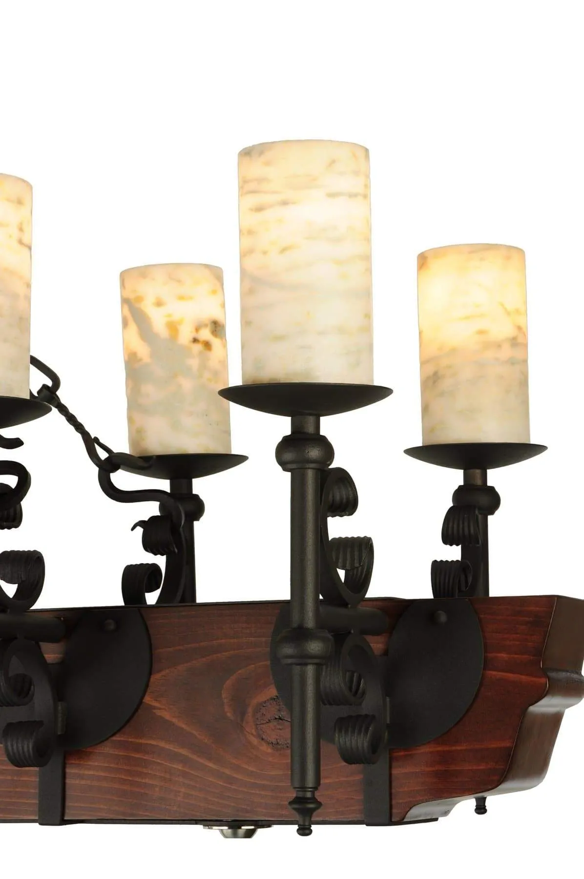 Wrought Iron & Beam Mansion Chandelier