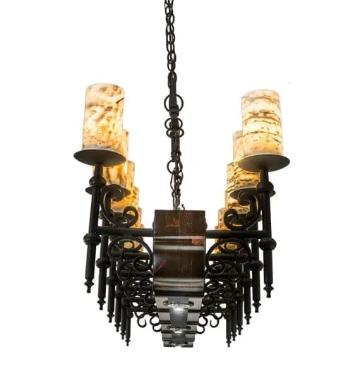 Wrought Iron & Beam Mansion Chandelier