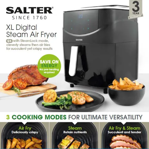 XL Digital  Steam Air Fryer 6.5, Black
