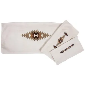 Yosemite Embroidered 3-PC Bath Towel Set, Cream bath towels, hand towels
